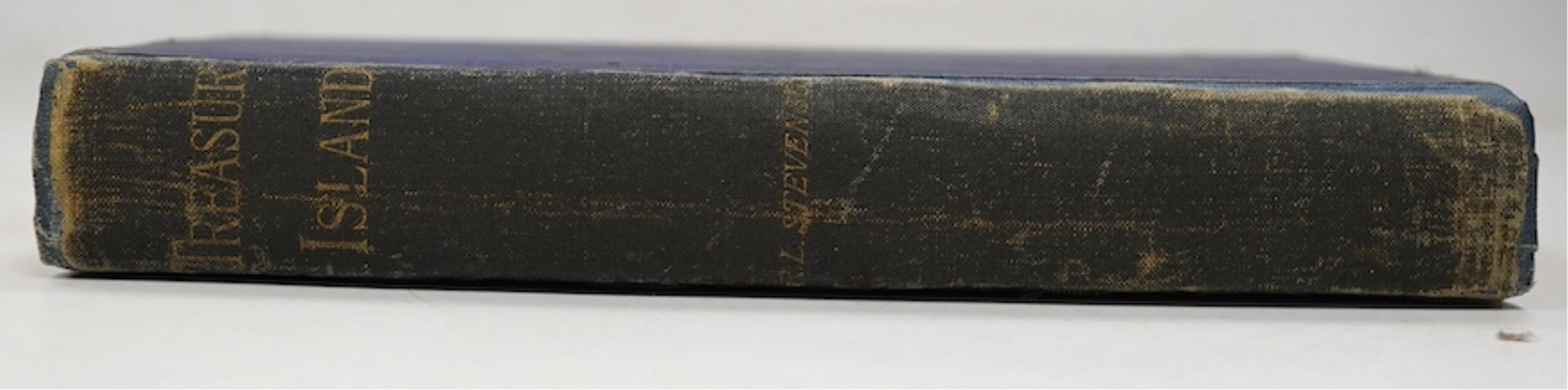 Stevenson, Robert Louis - Treasure Island, 1st edition, 1st issue, half-title, map frontispiece, 4pp. advertisements, 8vo, original blue cloth, spine lettered in gilt, black endpapers, a late 19th century? ink manuscript